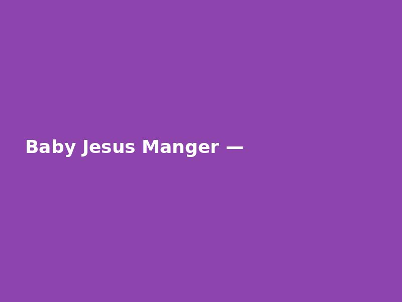 Baby Jesus Manger — Modern