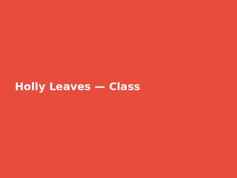 Holly Leaves — Classic